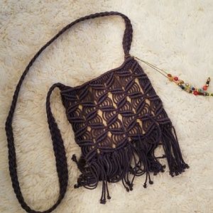 Cross body fringe purse